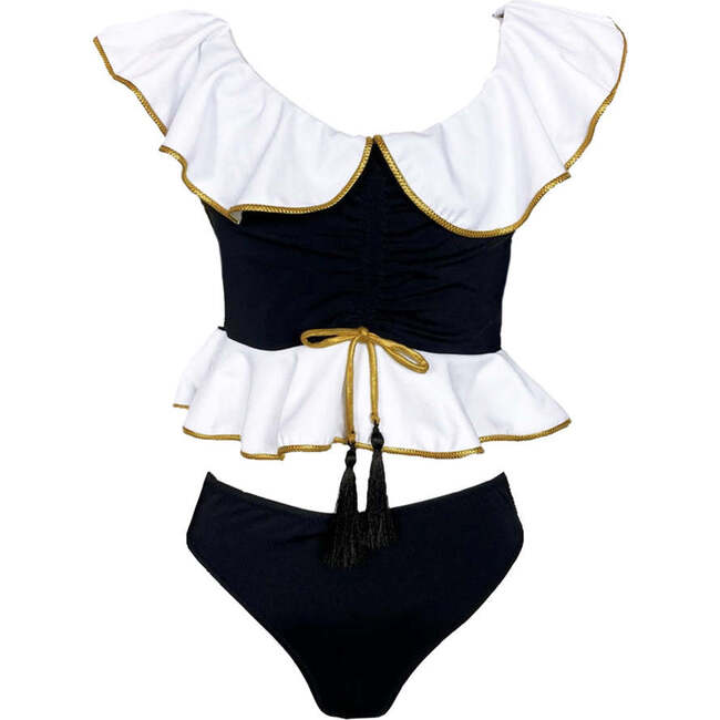 Sodi Sleeveless Two-Piece Bikini, Black & White