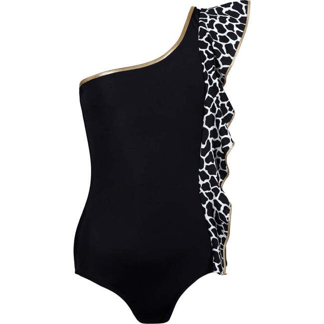 Rea Sleeveless One-Piece Swimsuit, Black