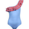 Nani Sleeveless One-Piece Swimsuit, Blue - One Pieces - 1 - thumbnail