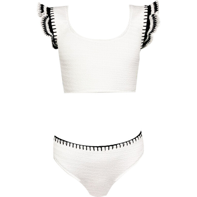 Masha Sleeveless Two-Piece Bikini, White