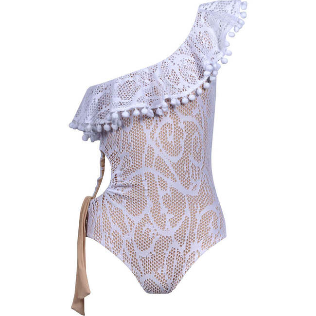 Lagos Sleeveless One-Piece Swimsuit, White