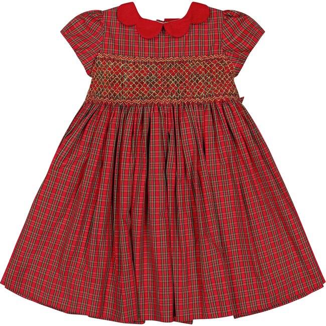 Marguerite Red Tartan Smocked Dress
