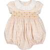 Zita Yellow Tartan Smocked Bubble - Rompers - 1 - thumbnail