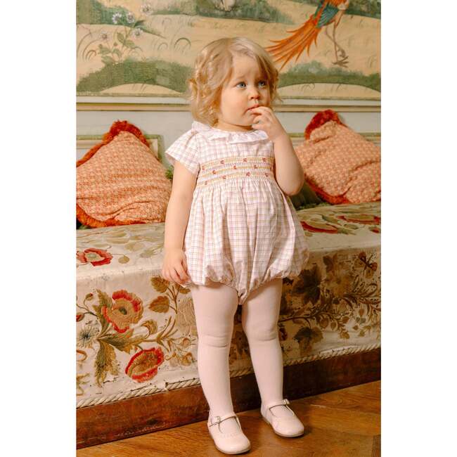 Zita Yellow Tartan Smocked Bubble