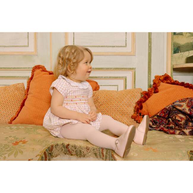 Zita Yellow Tartan Smocked Bubble - Rompers - 5