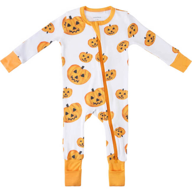 Baby Bamboo Pajamas W/ DreamCuffs®, Pumpkins - Footie Pajamas - 2