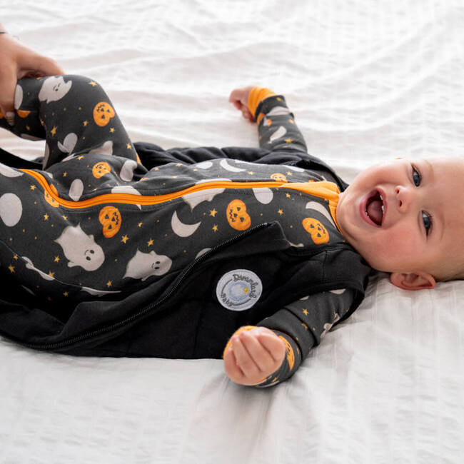 Baby Bamboo Pajamas W/ DreamCuffs®, Ghosts - Footie Pajamas - 3