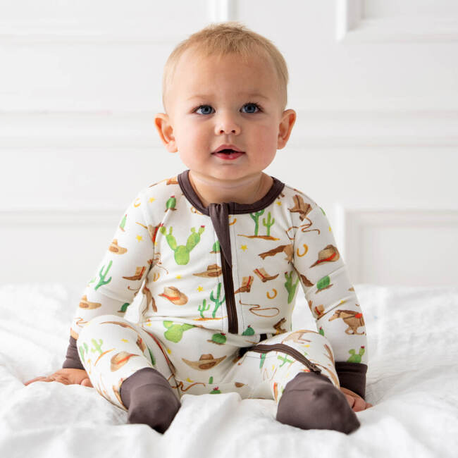 Baby Bamboo Pajamas W/ DreamCuffs®, Western - Footie Pajamas - 3