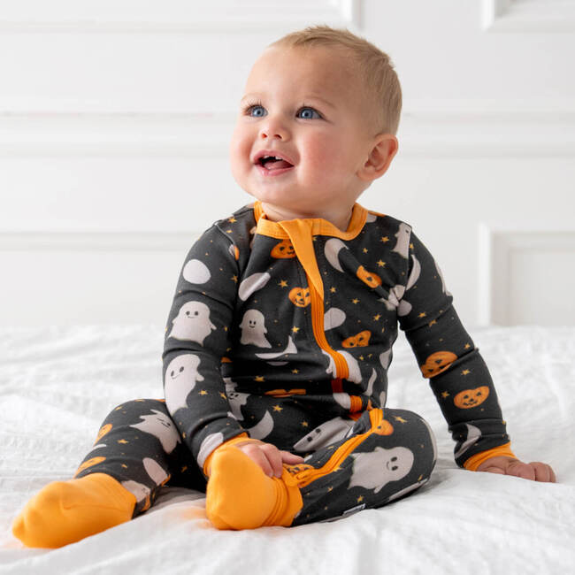 Baby Bamboo Pajamas W/ DreamCuffs®, Ghosts - Footie Pajamas - 4