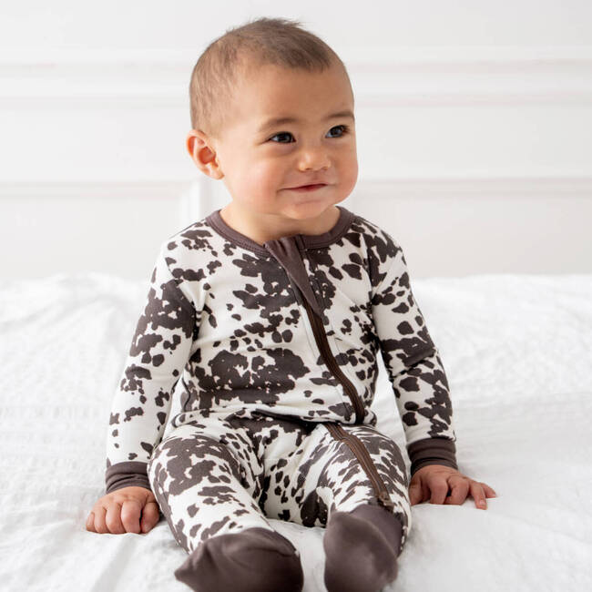 Baby Bamboo Pajamas W/ DreamCuffs®, Cow - Footie Pajamas - 4