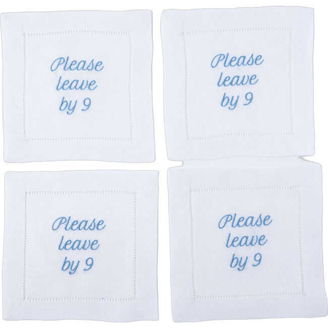 Please Leave by 9 Cocktail Napkins, Light Blue