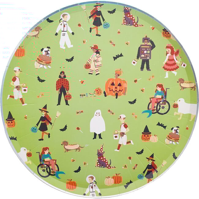 Trick or Treat Street Kids in Costume Large Plates