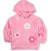 Velour Hoodie With Flowers - Sweatshirts - 1 - thumbnail