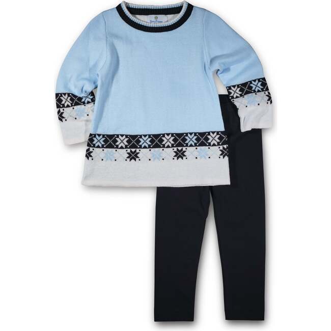 Sweater Tunic With Snowflakes And Leggings