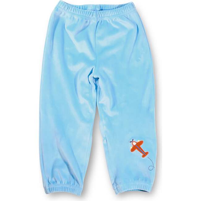 Velour Jogger Pants With Airplane