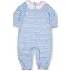 Stripe Knit Longall With Embroidered Flowers - Rompers - 1 - thumbnail