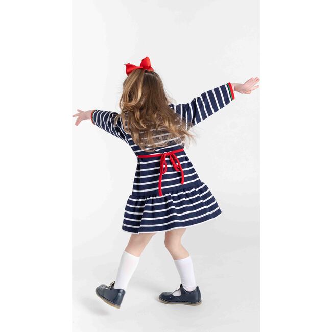 Stripe Knit Dress With Embroidered Holly - Dresses - 3