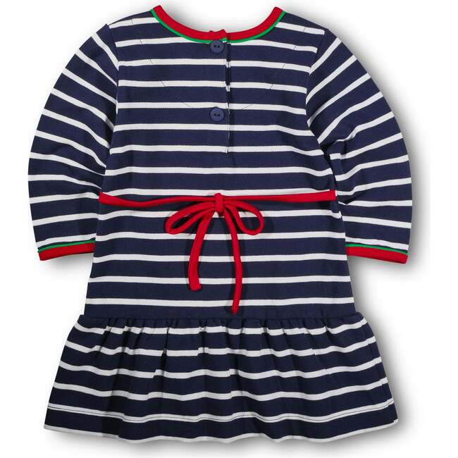 Stripe Knit Dress With Embroidered Holly - Dresses - 4