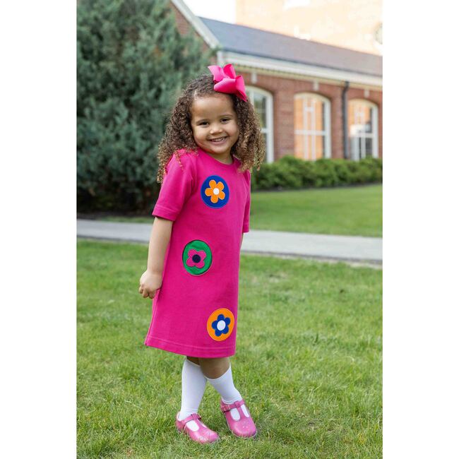 Pique Knit Dress With Flower Dots - Dresses - 4