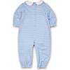 Stripe Knit Longall With Embroidered Flowers - Rompers - 3