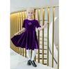 Stretch Velvet Dress With Sleeve Bows - Dresses - 2