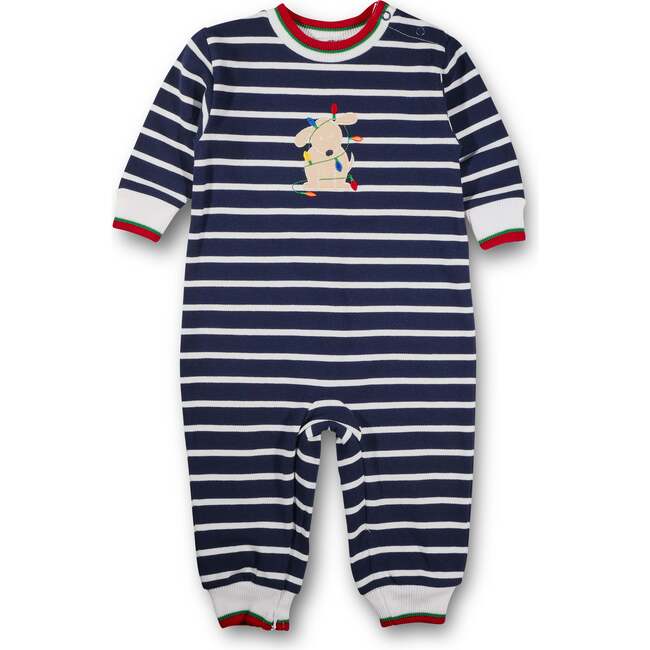 Stripe Knit Longall With Dino & Chistmas Tree