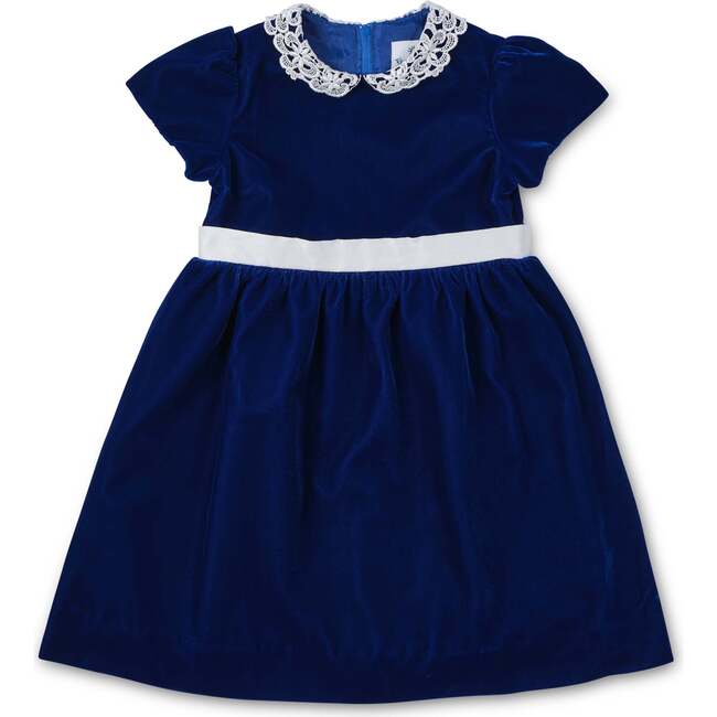 Velvet Dress With Lace Collar