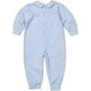 Stripe Knit Longall With Rocking Horse, Blue/White - Rompers - 3