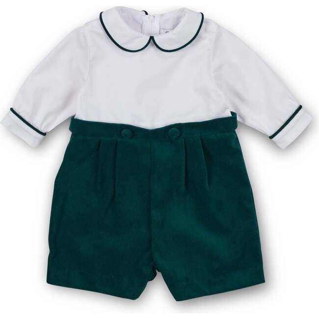 Pique And Velvet Long Sleeve All In One Shortall