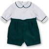 Pique And Velvet Long Sleeve All In One Shortall - Rompers - 1 - thumbnail
