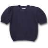 Navy Short Slv Sweater W/Puff Sleeves - Sweaters - 1 - thumbnail