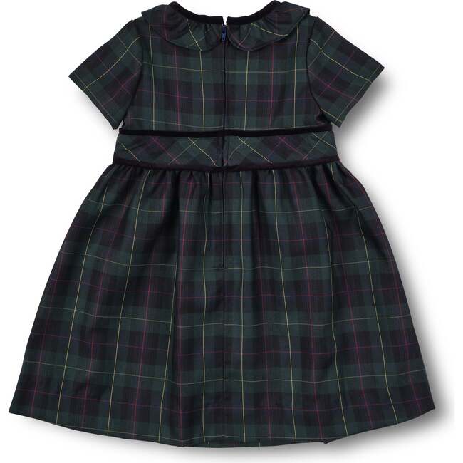 Plaid Dress With Neck Ruffle