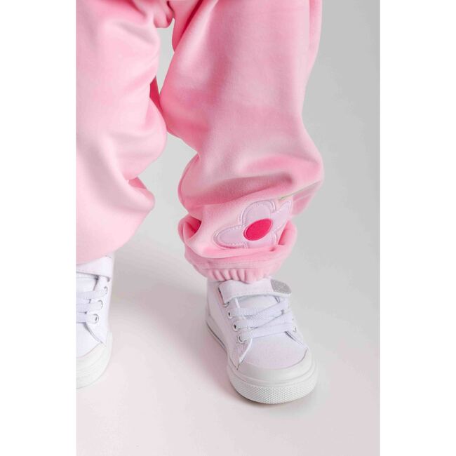Velour Jogger Pants With Flower - Pants - 2