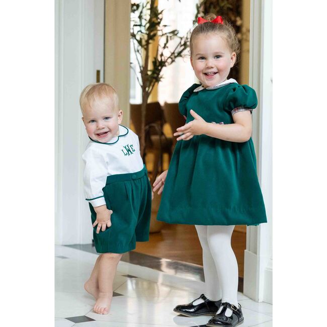 Pique And Velvet Long Sleeve All In One Shortall - Rompers - 2