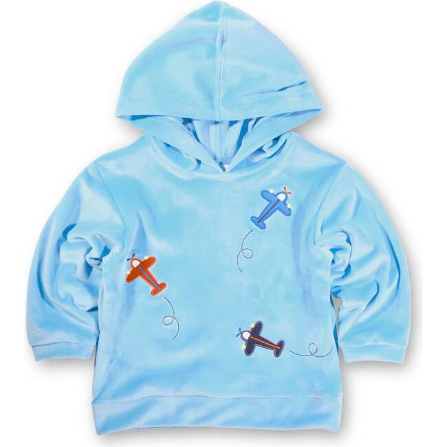 Velour Hoodie With Airplanes