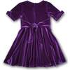 Stretch Velvet Dress With Sleeve Bows - Dresses - 5