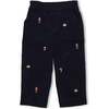Corduroy Fake Fly Pants With Allover Embroidery - Pants - 2