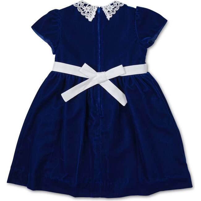 Velvet Dress With Lace Collar - Dresses - 3