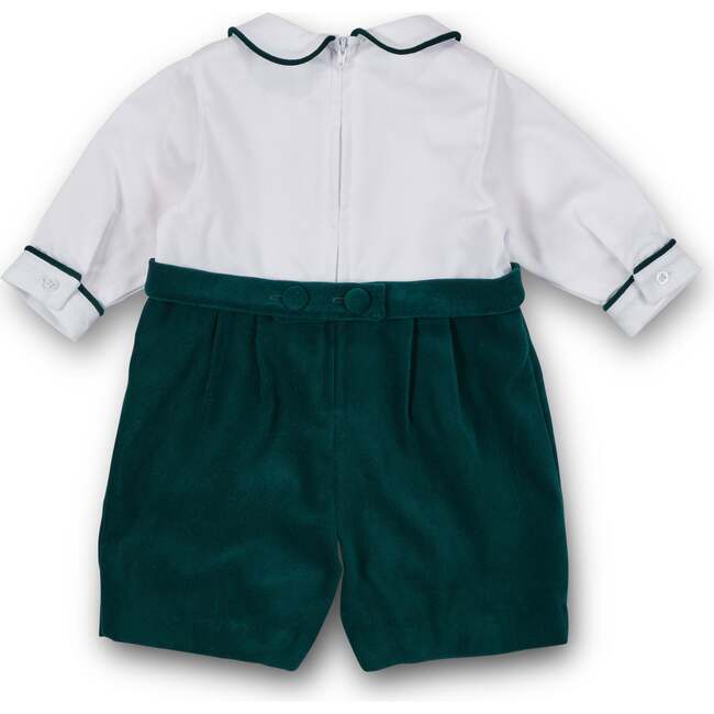 Pique And Velvet Long Sleeve All In One Shortall - Rompers - 3