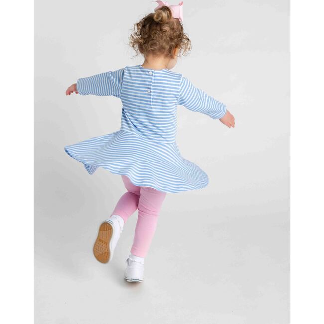Stripe Knit Dress With Embroidered Flowers - Dresses - 3