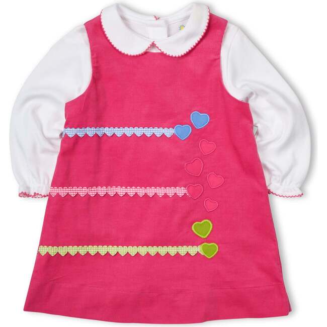 Corduroy Jumper With Hearts - Dresses - 4