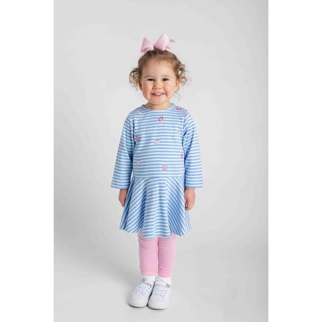 Stripe Knit Dress With Embroidered Flowers - Dresses - 4