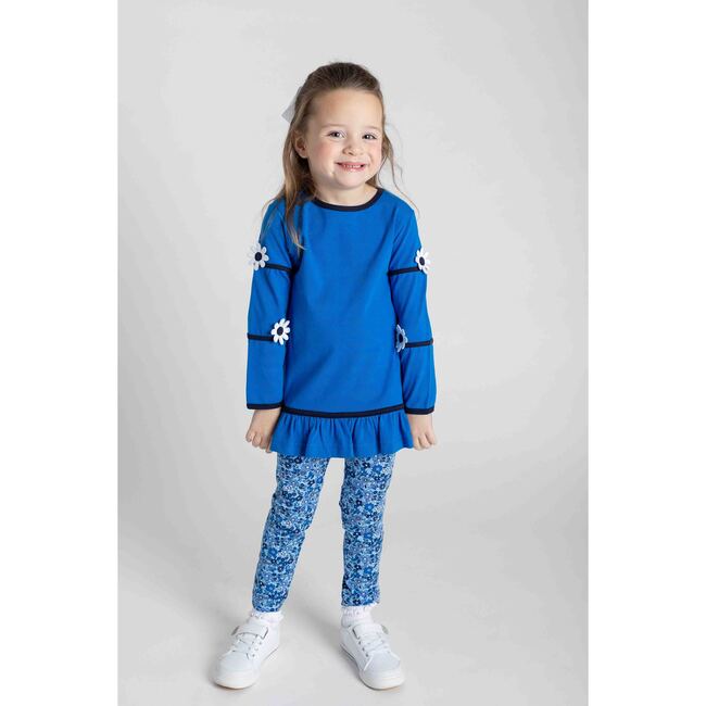 Knit Tunic With Flowers And Floral Leggings - Mixed Apparel Set - 3