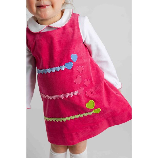 Corduroy Jumper With Hearts - Dresses - 5