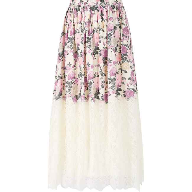 Starlet Maxi Skirt, Cream/Floral - Skirts - 2