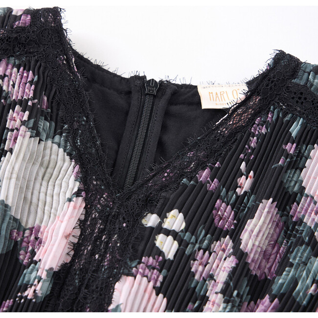 Starlet Sleeve Mini Dress, Black/Floral - Dresses - 3