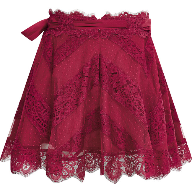 Madilynn Lace Mini Skirt, Berry - Skirts - 2