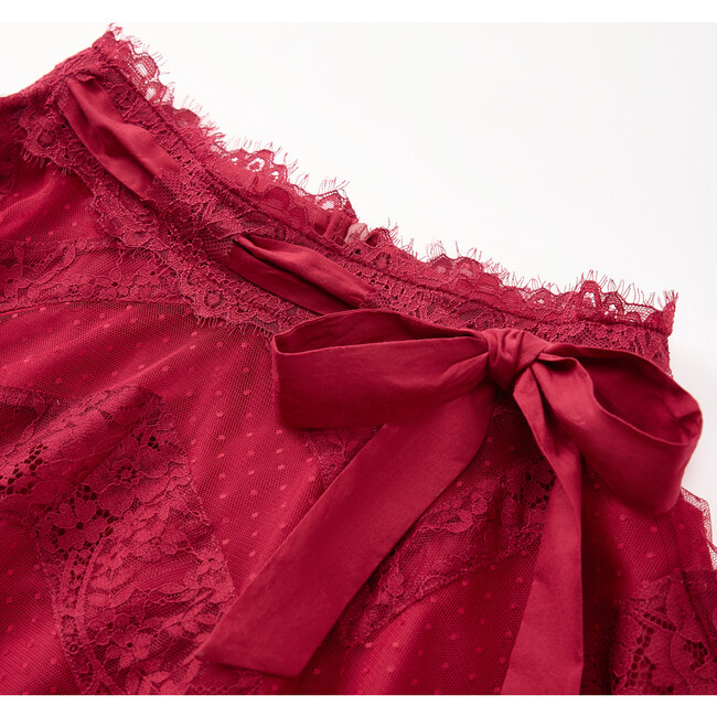 Madilynn Lace Mini Skirt, Berry - Skirts - 3