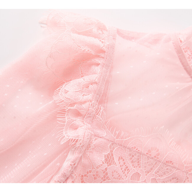 Madilynn Lace Sleeve Mini Dress, Peach - Dresses - 4
