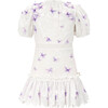 Eve Butterfly Mini Dress, Ivory/Lilac - Dresses - 1 - thumbnail